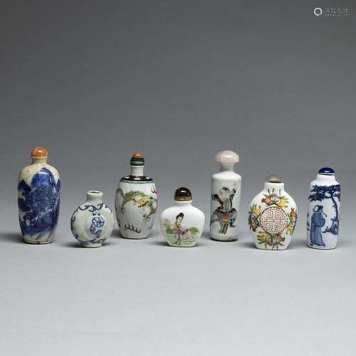 Konvolut 7 Snuffbottles, China