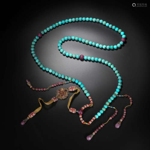 Qing Dynasty of China,Turquoise Necklace