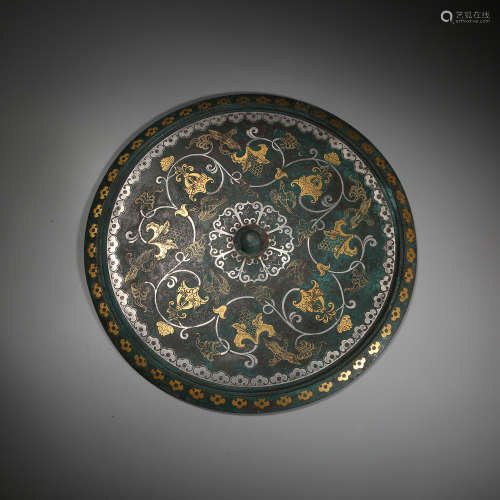 Han Dynasty of China,Inlaid Gold and Silver Mirror