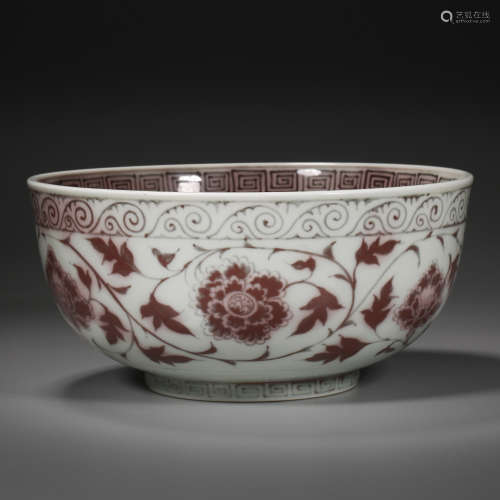 Ming Dynasty of China,Underglaze Red Flower Bowl