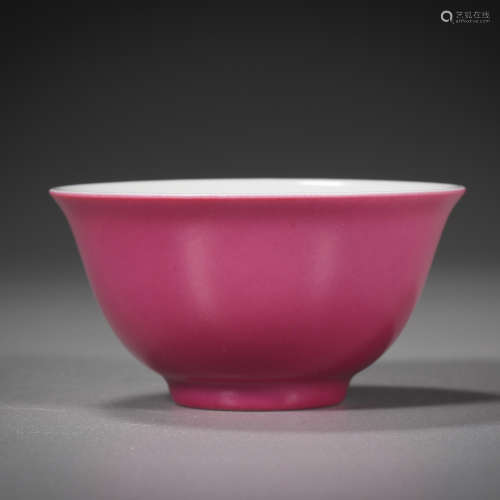 Qing Dynasty of China,Rouge-Red Glaze Bowl