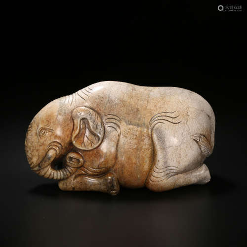 Qing Dynasty of China,Hetian Jade Elephant Ornament