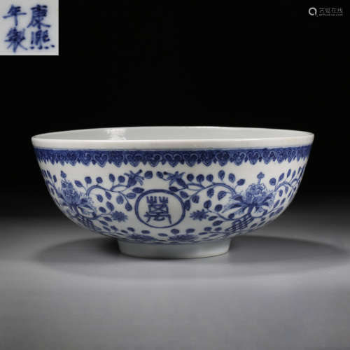 Qing Dynasty of China,Blue and White Flower Bowl