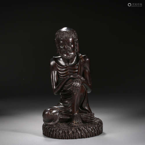 Qing Dynasty of China,Red Sandalwood Arhat Statue