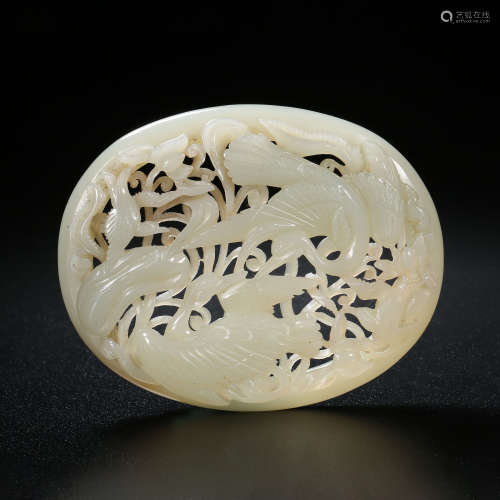 Liao Dynasty of China,Hetian Jade Open Work Pendant