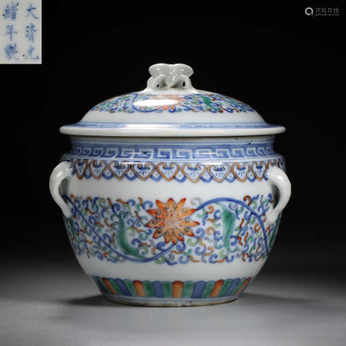 Qing Dynasty of China,Fighting Colors Flower Covered Jar