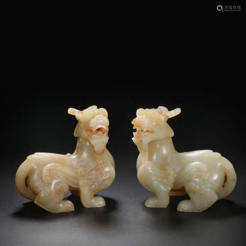 Han Dynasty of China,Hetian Jade Unicorn Ornament