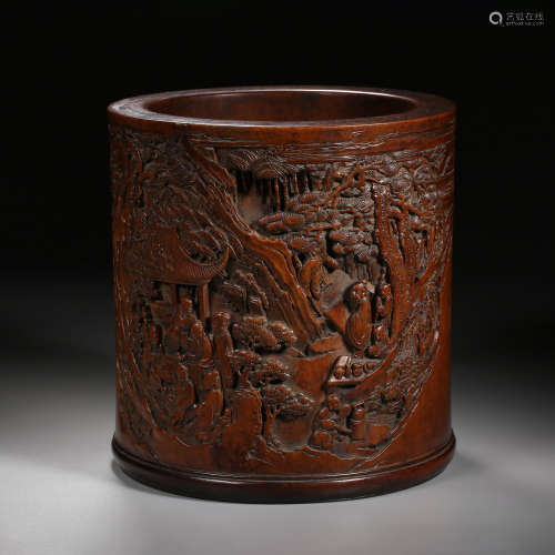 Qing Dynasty of China,Bamboo Carved Pen Holder