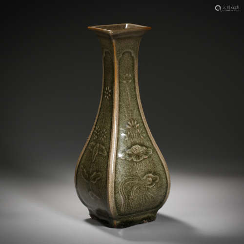 Song Dynasty of China,Longquan Kiln Flower Square Bottle