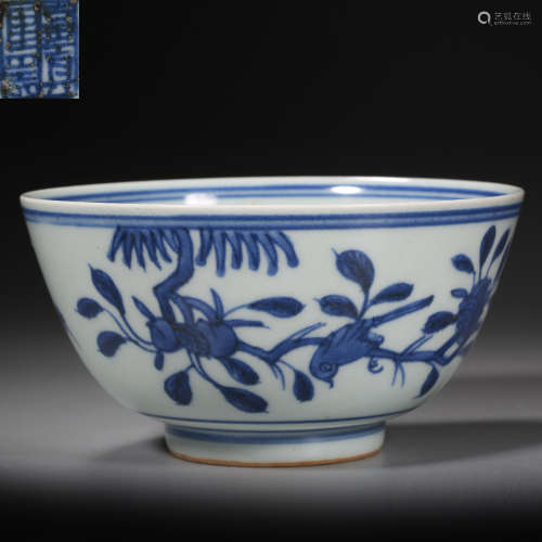 Qing Dynasty of China,Blue and White Flower Bowl