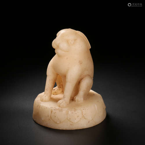 Tang Dynasty of China,White Marble Rabbit Ornament