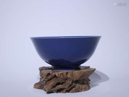 清咸丰 霁蓝釉碗