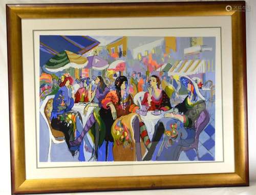 Isaac Maimon, "Café Outdoors", Serigraph