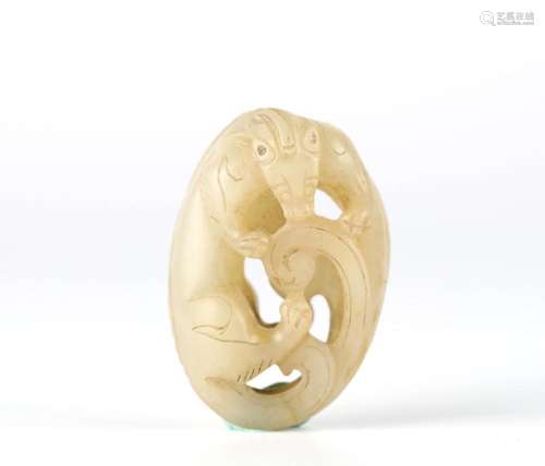 Chinese Carved Jade Figure of Chilong