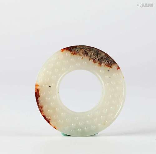 Chinese Carved Circular Jade Plauqe