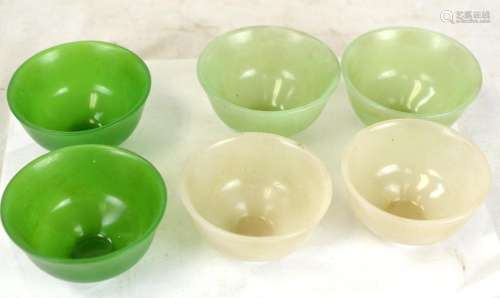 Six Chinese Jade/Stone Bowls