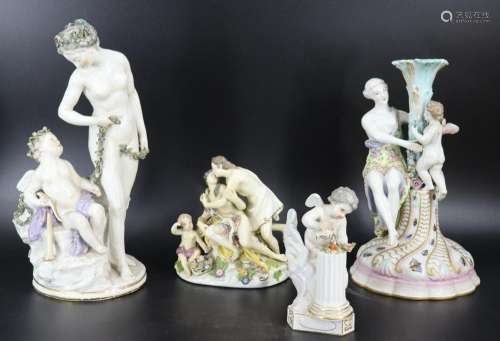 Grouping of Meissen & German Porcelains.