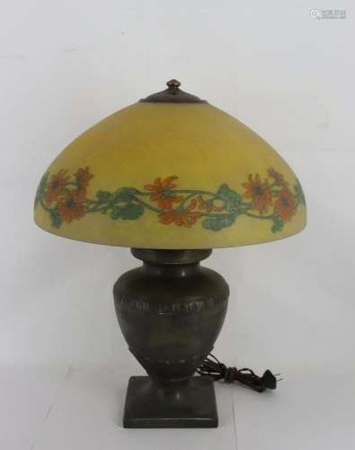 Handel Table Lamp With Reverse Painted Shade.
