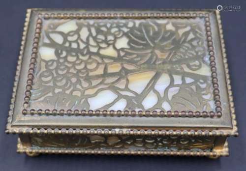 Tiffany Studios Grape Vine Hinged Box, no. 800.