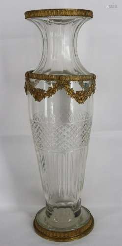 Fine Bronze Mounted Cut Glass Vase.