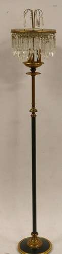 Midcentury Patinated & Gilt Metal Floor Lamp.