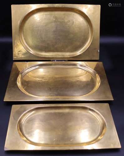 (3) Jean Luce Gilt Porcelain Serving Trays.