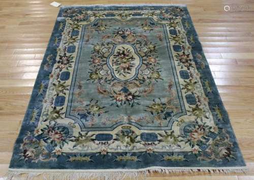 Vintage And Finely Hand Woven Area Carpet.