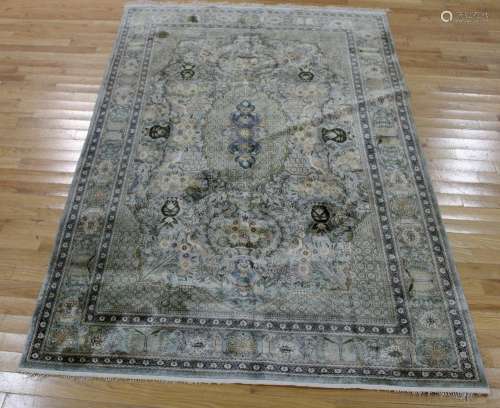 Vintage And Finely hand Woven Silk carpet