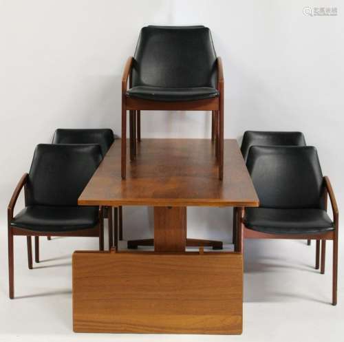 Midcentury Teak Dining Table & 6 Chairs.