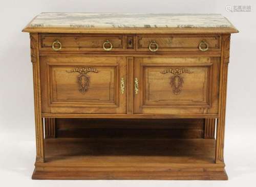 Antique French Carved Marbletop Server.