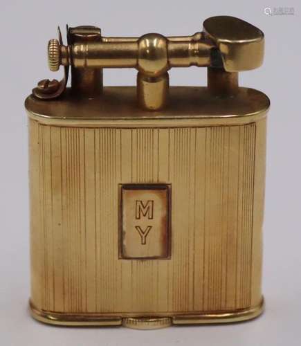 GOLD. Yard Estate Monogrammed 14kt Gold Lighter.