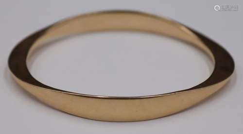 JEWELRY. Midcentury 14kt Gold Bangle Bracelet.