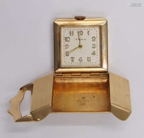 JEWELRY. Rare 14kt Gold Golfers Belt Buckle Watch