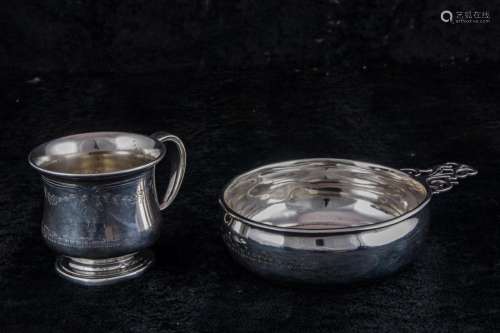 (Lot of 2) Sterling child set: a Gorham porringer A7924 and ...