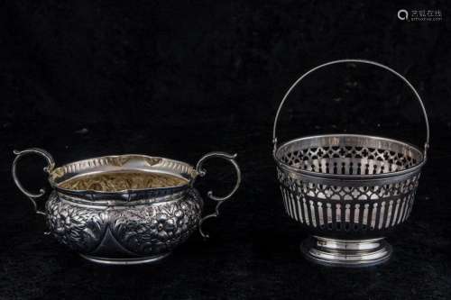 (lot of 2) Sterling sugars: the first, a Gorham open sugar w...
