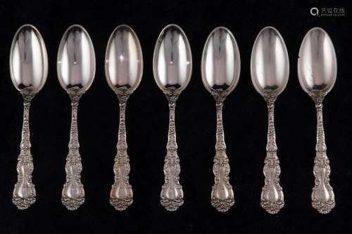 (Lot of 7) Gorham Imperial Chryanthemum sterling dessert spo...