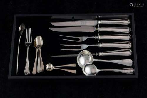 (L ot of 16) Miscellaneous sterling flatware items: (10) spo...