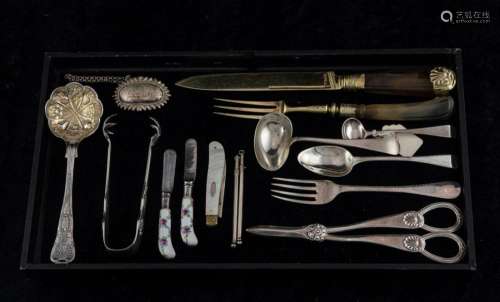 (Lot of 15) Mostly English sterling flatware items, includin...