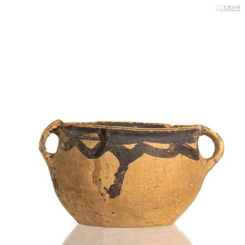 Yucatan red clay vessel with integrated loop handles