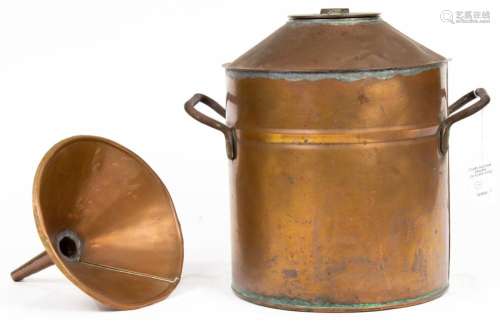 (Lot of 2) Copper still with funnel