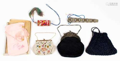 (Lot of 6) Chinese and French ladies' purses