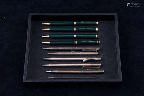 (Lot of 9) Five Tiffany sterling pens and four others