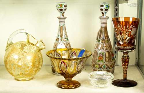 (Lot of 6) Group of European glass
