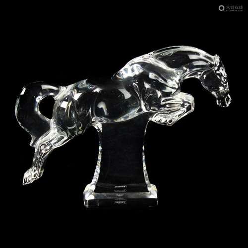 Baccarat glass model of a leaping horse