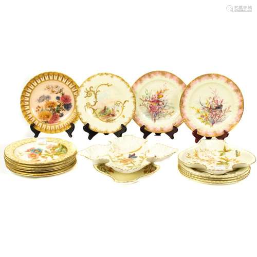 Royal Crown Derby porcelain painted plates retailed by Tiffa...