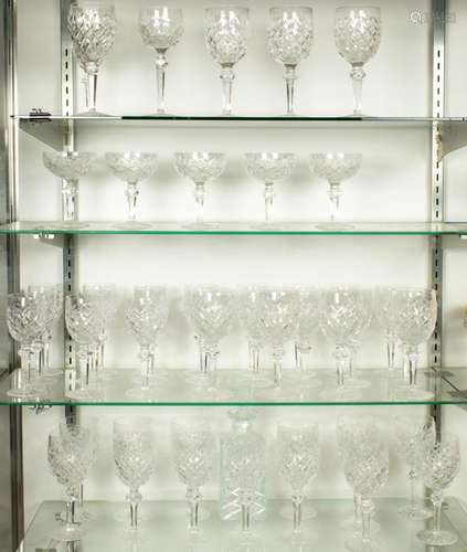 (Lot of 49) Waterford cut glass suite of stemware in the Pow...