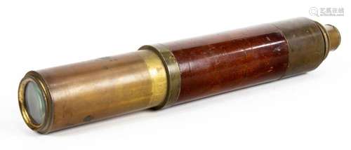 Scottish brass and wood telescope