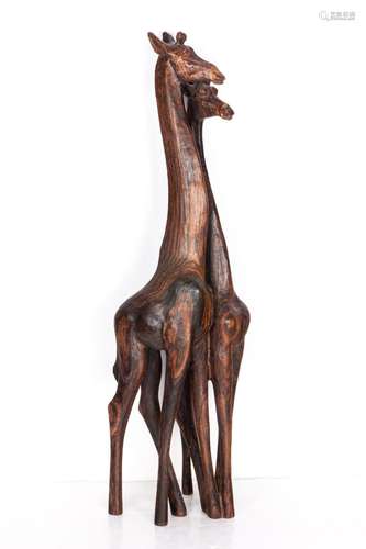 Liepold carving of two giraffes