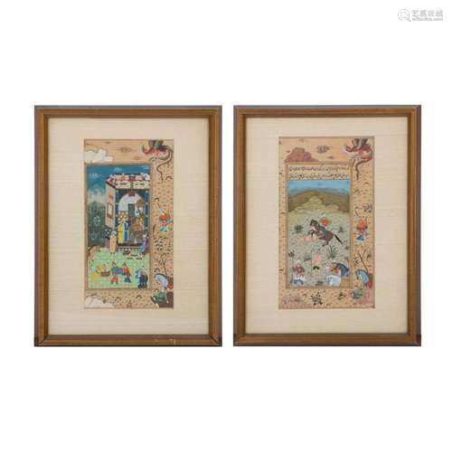 Pair of Indo-Persian manuscript pages, the the first of a pa...