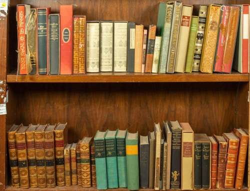 Two shelves of books of mostly English literature and poetry...